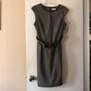 Black and gray tweed dress.